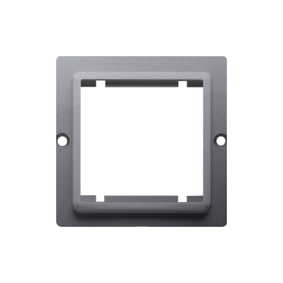 ADAPTER (PRZEJŚCIÓWKA) NA OSPRZĘT STANDARDU 45 &times; 45 MM. MONTAŻ DO PUSZKI NA WKRĘTY; SREBRNY MAT - BMA45/43 - KONTAKT SIMON