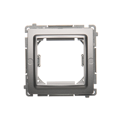 ADAPTER (PRZEJŚCIÓWKA) NA OSPRZĘT STANDARDU 45 &times; 45 MM. MONTAŻ DO PUSZKI NA ŁAPKI I WKRĘTY; SREBRNY MAT - BMA45M/43 - KONTAKT SIMON