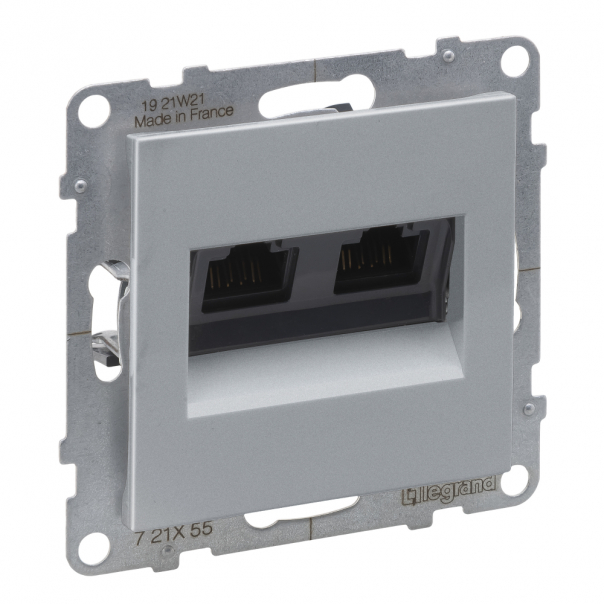 GNIAZDO 2XRJ45/KAT 6A UTP ALUMINIUM SUNO - 721355 - LEGRAND