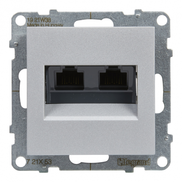 GNIAZDO 2XRJ45/KAT 6 UTP ALUMINIUM SUNO - 721353 - LEGRAND