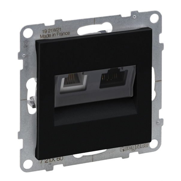 GNIAZDO RJ 11 + RJ 45/KAT 6 UTP CZARNY  SUNO - 721460 - LEGRAND