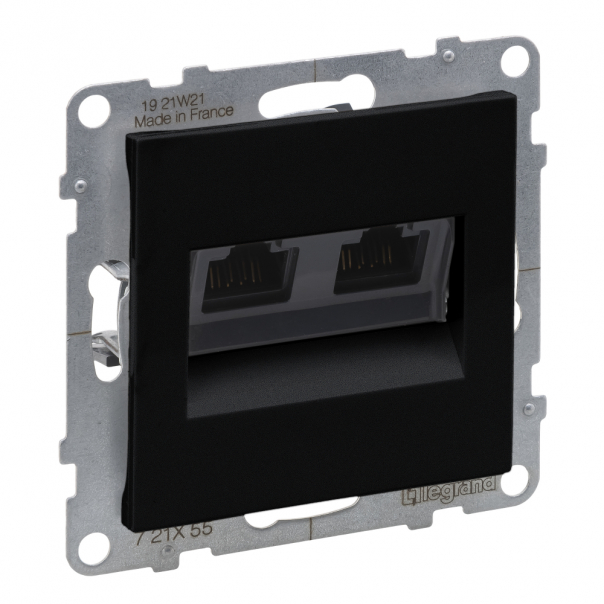 GNIAZDO 2XRJ45/KAT 6A UTP CZARNY  SUNO - 721455 - LEGRAND