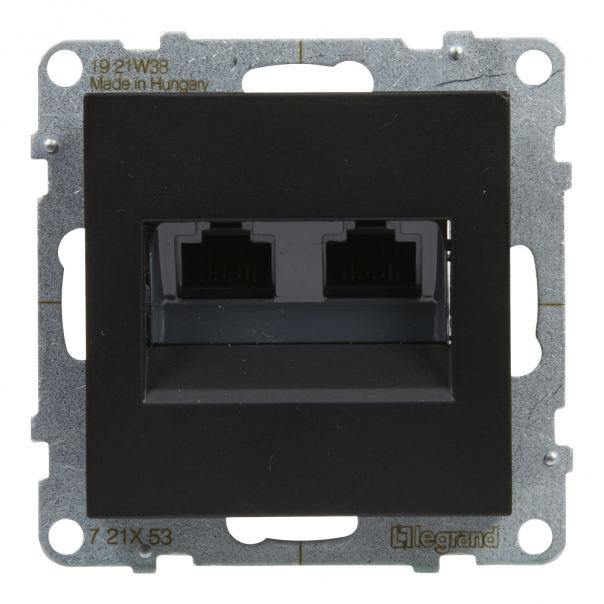 GNIAZDO 2XRJ45/KAT 6 UTP CZARNY  SUNO - 721453 - LEGRAND