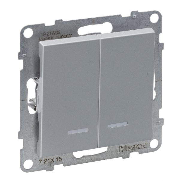 ŁĄCZNIK ŚWIECZNIKOWY Z PODŚWIETLENIEM  - 10 AX - 250 V~ - ZACISKI AUTOMATYCZNE ALUMINIUM SUNO - 721315 - LEGRAND
