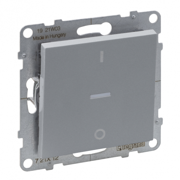 ŁĄCZNIK DWUBIEGUNOWY Z PODŚWIETLENIEM  - 10 AX - 250 V~ - ZACISKI ŚRUBOWE   ALUMINIUM  SUNO - 721312 - LEGRAND