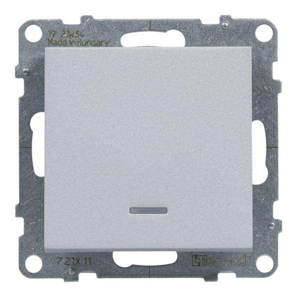 ŁACZNIK JEDNOBIEGUNOWY PODŚWIETLANY - 10 AX - 250 V~ - ZACISKI AUTOMATYCZNE ALUMINIUM SUNO - 721311 - LEGRAND