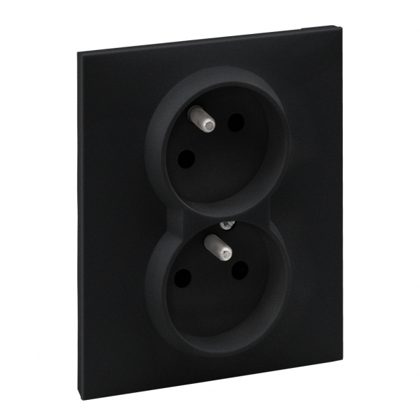GNIAZDO 2P+Z (CZESKIE) Z PRZESŁONĄ - 16 A - 250 V~ - ZACISKI AUTOMATYCZNE (MONOBLOK) CZARNY SUNO - 721482 - LEGRAND