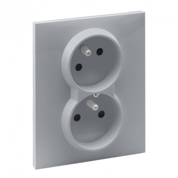 GNIAZDO 2P+Z (CZESKIE) Z PRZESŁONĄ - 16 A - 250 V~ - ZACISKI AUTOMATYCZNE (MONOBLOK) ALUMINIUM SUNO - 721382 - LEGRAND