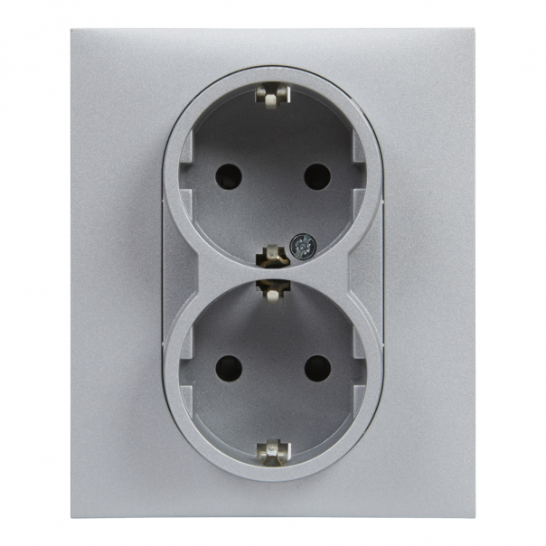 GNIAZDO SCHUKO 2X2P+Z Z PRZESŁONĄ - ZACISKI AUTOMATYCZNE (MONOBLOK) ALUMINIUM SUNO - 721326 - LEGRAND