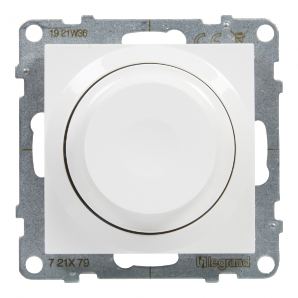 ŚCIEMNIACZ OBROTOWY 240 V~ - 50 HZ - 5 - 75 W ( 10 LAMP MAKS.) DLA LAMP LED Z OPCJĄ ŚCIEMNIANIA - BEZ ZACISKU NEUTRALNEGO  BIAŁY SUNO - 721179 - LEGRAND