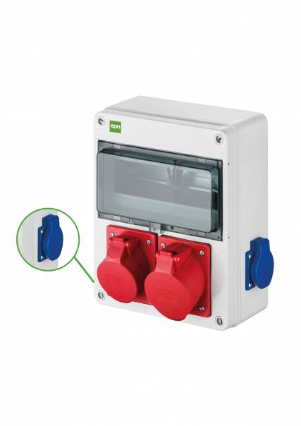 RS rozdzielnica siłowa 10-modułów 2x2P+Z 3P+N+Z 16A, 3P+N+Z 32A  - 6228-00 - ELEKTRO-PLAST NASIELSK