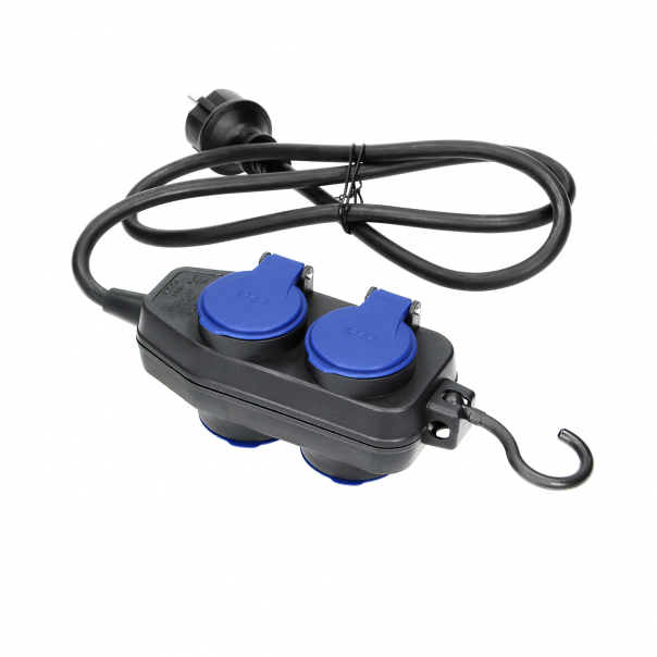 Przedłużacz warsztatowy bryzgoszczelny IP44, 4 gniazda (2+2) 2P+Z IP44, przewód gumowy, H05RR-F 3x1,5, długość 10m - OR-AE-13160/10M - ORNO