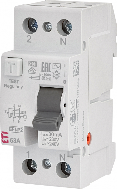WYŁĄCZNIK RÓŻNICOWOPRĄDOWY EFI-P2 AC 63/0.03 - 002061213 - ETI
