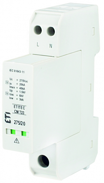 OGRANICZNIK PRZEPIĘĆ T2, T3 (C, D) ETITEC CM T23 275/20 2+0 - 002440650 - ETI