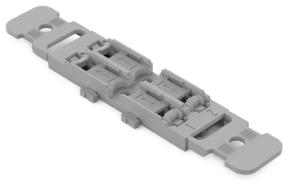 Adapter montaż. z odciążeniem przewodów 2-tor. do przelot. złączki instal. 221 Inline, szara - 221-2502 - WAGO