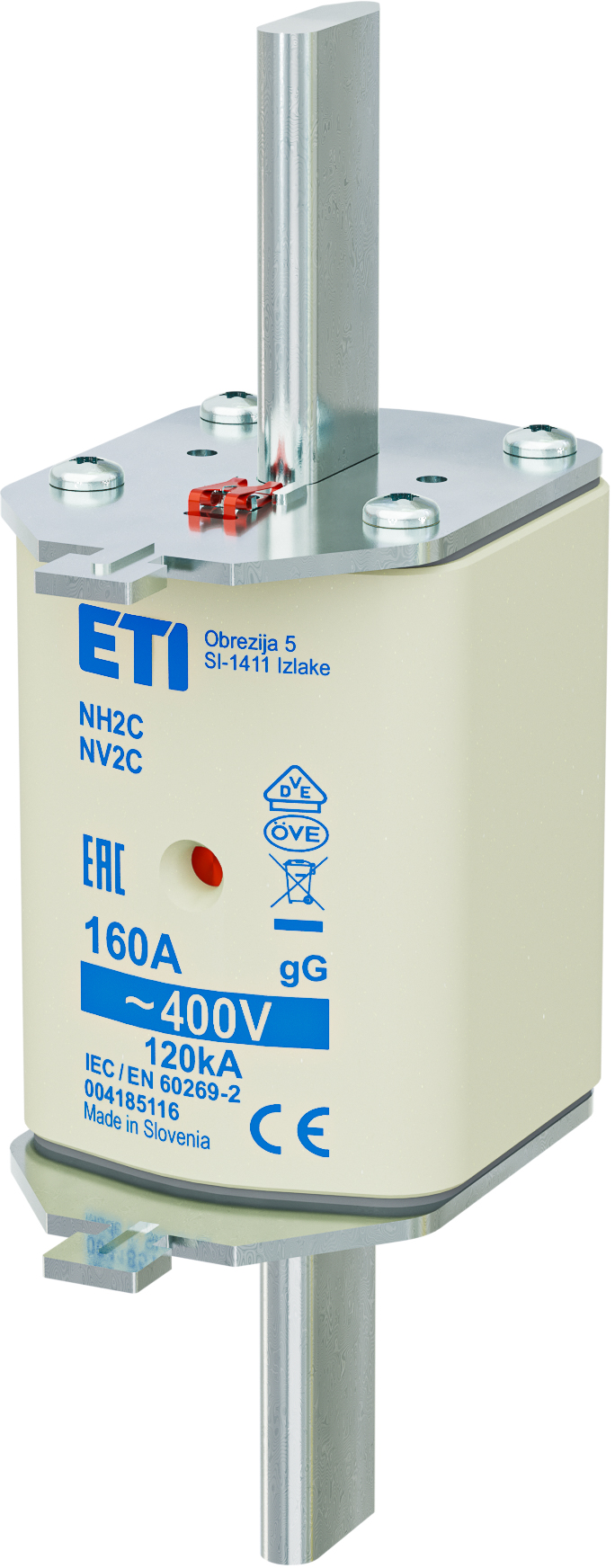 WKŁADKA TOPIKOWA NH - ZWŁOCZNA / KOMBI NH2C GG 160A/400V - 004185116 - ETI