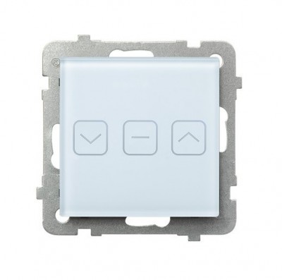 Łącznik dotykowy żaluzjowy z podświetleniem 110-230V~, 50-60Hz, zaciski gwintowe BIAŁE SZKŁO SONATA TOUCH - ŁPD-7RS/m/31 - OSPEL