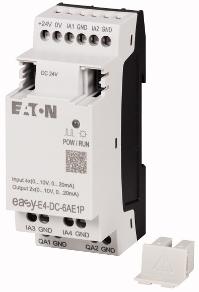 EASYE4 PUSH-IN ROZSZERZENIE 24VDC, 4AI, 2AO (0/4..20MA/0..10VDC) EASY-E4-DC-6AE1P - 197516 - EATON