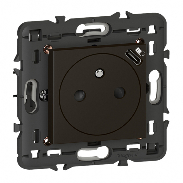 GNIAZDO 2P+Z + USB TYP C Z RAMKĄ MOSAIC - 079161L - LEGRAND