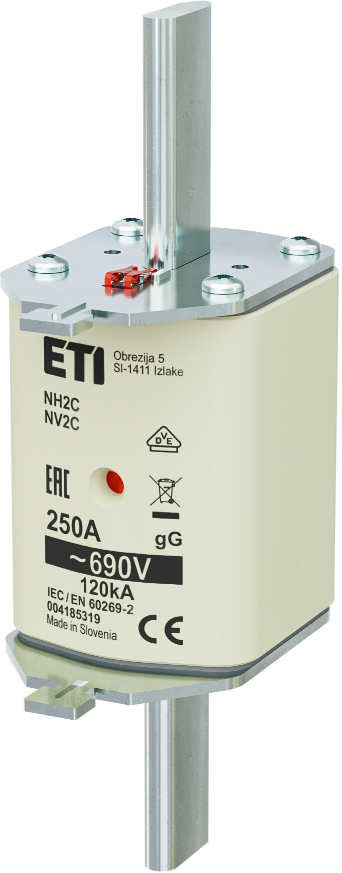 WKŁADKA TOPIKOWA NH - ZWŁOCZNA / KOMBI NH2C GG 250A/690V - 004185319 - ETI