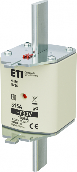 WKŁADKA TOPIKOWA NH - ZWŁOCZNA / KOMBI NH3C GG 315A/690V - 004186322 - ETI