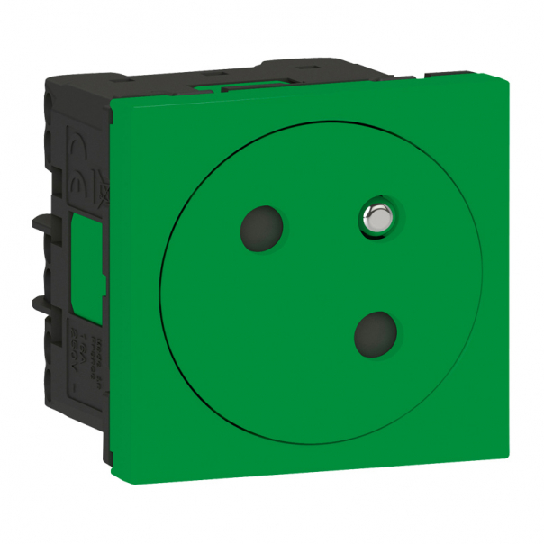 GNIAZDO 2P + Z POJEDYNCZE LINK PŁASKIE KĄTOWE 45 STOPNI 16 A - 250 V~ - ZACISKI AUTOMATYCZNE MOSAIC - 077160L - LEGRAND
