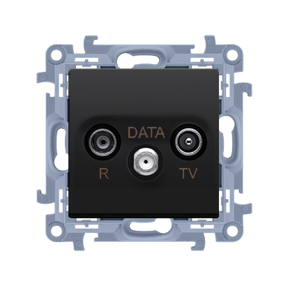 Gniazdo antenowe R-TV-DATA (moduł). 1x wejście: 5-862 MHz; czarny mat - CAD.01/49 - KONTAKT SIMON