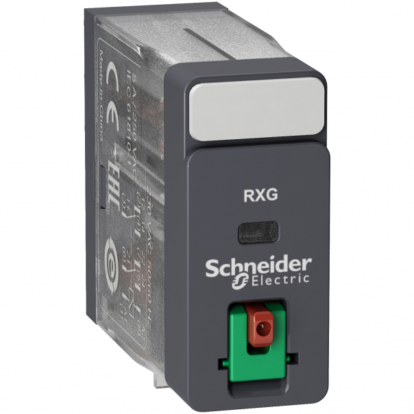 Zelio Relay Przekaźnik interfejsowy z przyciskiem test 2C/O 5A, 24V AC - RXG21B7 - SCHNEIDER ELECTRIC