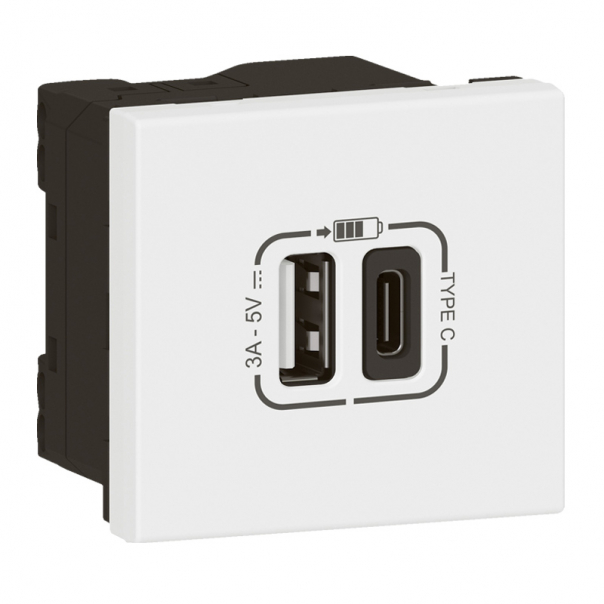GNIAZDO USB TYP A + TYP C Z SZYBKOZŁĄCZEM MOSAIC - 077570L - LEGRAND
