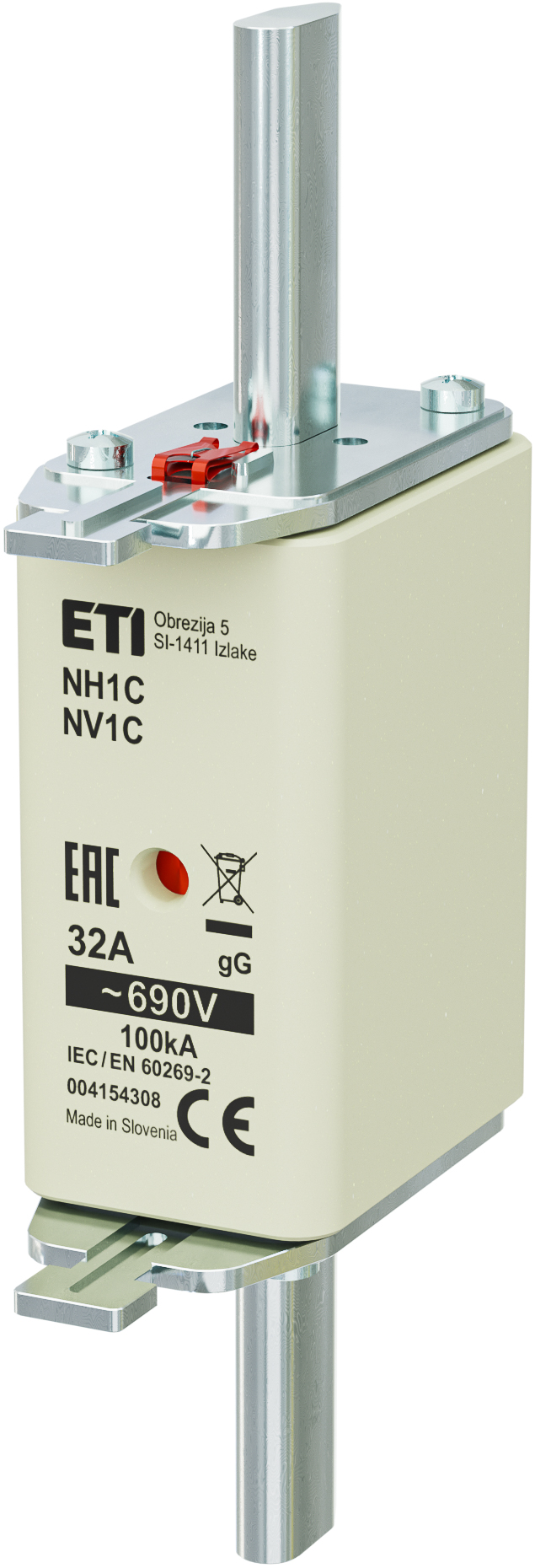 WKŁADKA TOPIKOWA NH - ZWŁOCZNA / KOMBI NH1C GG 32A/690V - 004184308 - ETI