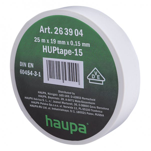 TAŚMA IZOLACYJNA VDE 19 MM X 25 M BIAŁA 10 SZT. - 263904 - HAUPA