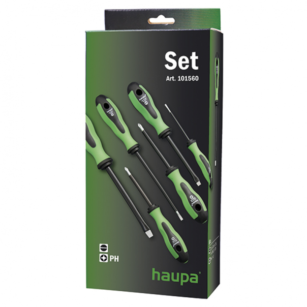 ZESTAW ŚRUBOKRĘTÓW 2 K PH W OSŁONIE 6 ELEMENTÓW - 101560 - HAUPA