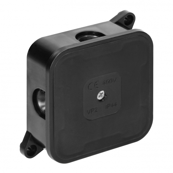 Puszka n/t ECO IP44 400V 4 dławnice gumowe 85x85x35mm czarny - OR-JB-13806/B - ORNO