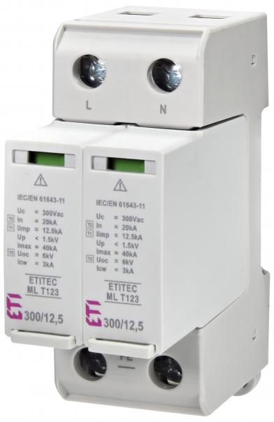 OGRANICZNIK PRZEPIĘĆ T1, T2, T3 (B, C, D) ETITEC ML T123 300/12,5 2+0 - 002440663 - ETI