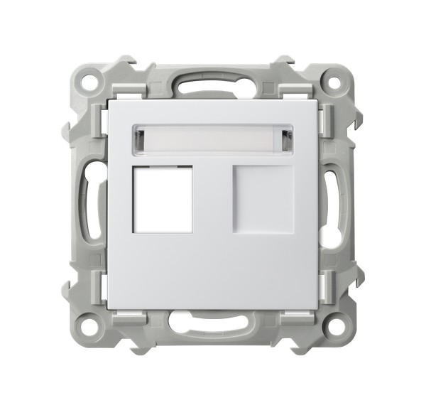 Obudowa gniazda pojedynczego typu Keystone prosta - BIAŁY SZAFIR - GPK-1Z/p/00 - OSPEL