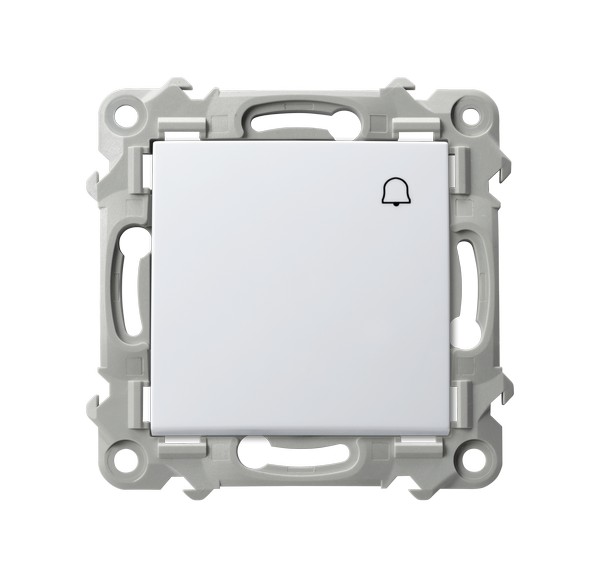 PRZYCISK ZWIERNY DZWONEK 10AX 250V ZACISKI AUTOMATYCZNE BIAŁY SZAFIR - ŁP-6Z/m/00 - OSPEL