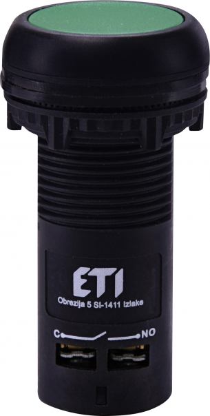 PRZYCISK KOMPAKTOWY Z GUZIKIEM KRYTYM, 1NO+1NC, ZIELONY ECF-11-G - 004771471 - ETI