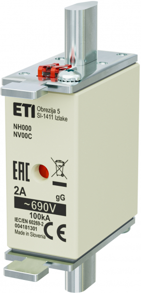 WKŁADKA TOPIKOWA NH - ZWŁOCZNA / KOMBI NH000 GG 2A/690V - 004181301 - ETI