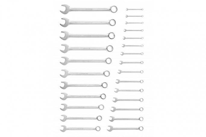 ZESTAW KLUCZY PŁASKO-OCZKOWYCH - 26 SZT. 6-32 MM, CRV, DIN 3113 - HT1W496 - HOGERT