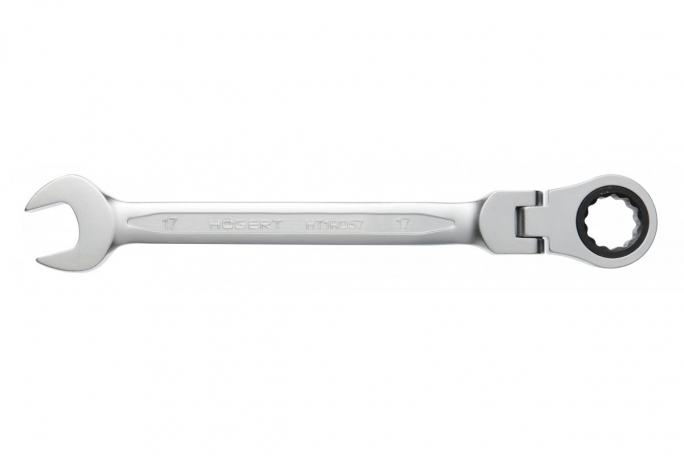KLUCZ PŁASKO-OCZKOWY 14 MM Z GRZECHOTKĄ 72 ZĘBY I PRZEGUBEM - HT1R054 - HOGERT