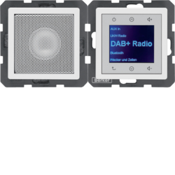 Q.x Radio Touch DAB+, Bluetooth z głośnikiem biały aksamit - 30806089 - HAGER