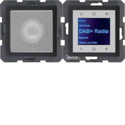 Q.x Radio Touch DAB+, Bluetooth z głośnikiem antracyt aksamit - 30806086 - HAGER