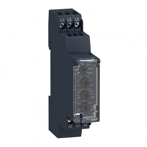 Zelio Control Przekaźnik kontroli napięcia międzyfazowego, 183 528V, styk 1 C/O 5A - RM17UB310 - SCHNEIDER ELECTRIC