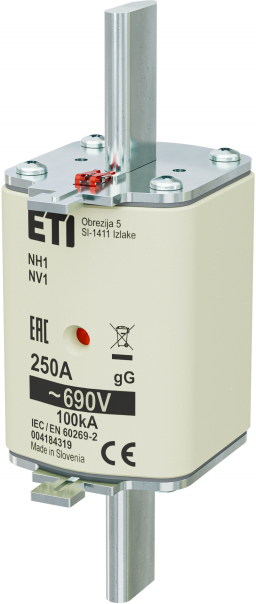 WKŁADKA TOPIKOWA NH - ZWŁOCZNA / KOMBI NH1 GG 250A/690V - 004184319 - ETI