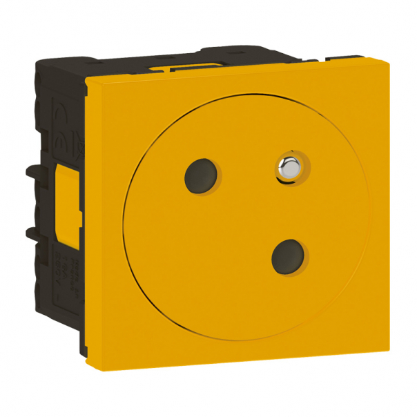 GNIAZDO 2P + Z POJEDYNCZE LINK PŁASKIE KĄTOWE 45 STOPNI 16 A - 250 V~ - ZACISKI AUTOMATYCZNE MOSAIC - 077196L - LEGRAND