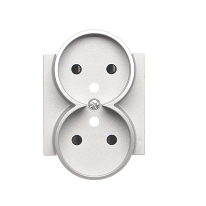 Pokrywa gniazda wtyczkowego podwójnego do: SGZ2CM; Aluminium mat Simon 55 - TGZ2MZP/143 - KONTAKT SIMON