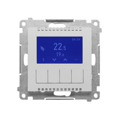 Termostat programowalny z wyświetlaczem (moduł); Aluminium mat Simon 55 - TETD1A.01/143 - KONTAKT SIMON