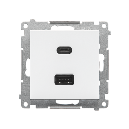 Ładowarka USB typ A+C (moduł); Biały mat Simon 55 - TEC2CA.01/111 - KONTAKT SIMON