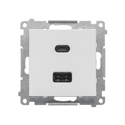 Ładowarka USB typ A+C (moduł); Jasnoszary mat Simon 55 - TEC2CA.01/114 - KONTAKT SIMON
