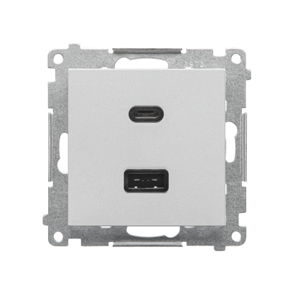 Ładowarka USB typ A+C (moduł); Aluminium mat Simon 55 - TEC2CA.01/143 - KONTAKT SIMON